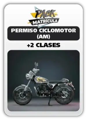 Pack Matrícula Carnet AM + 2 Clases de Maniobra