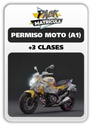 Pack Matrícula Carnet A1 + 3 Clases de Maniobra