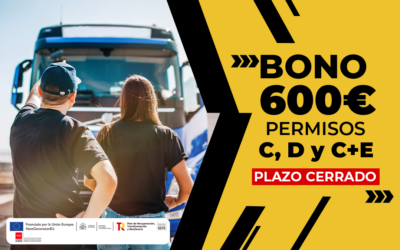 Bono 600 € para la obtención de carnet de conducir camión, bus o tráiler