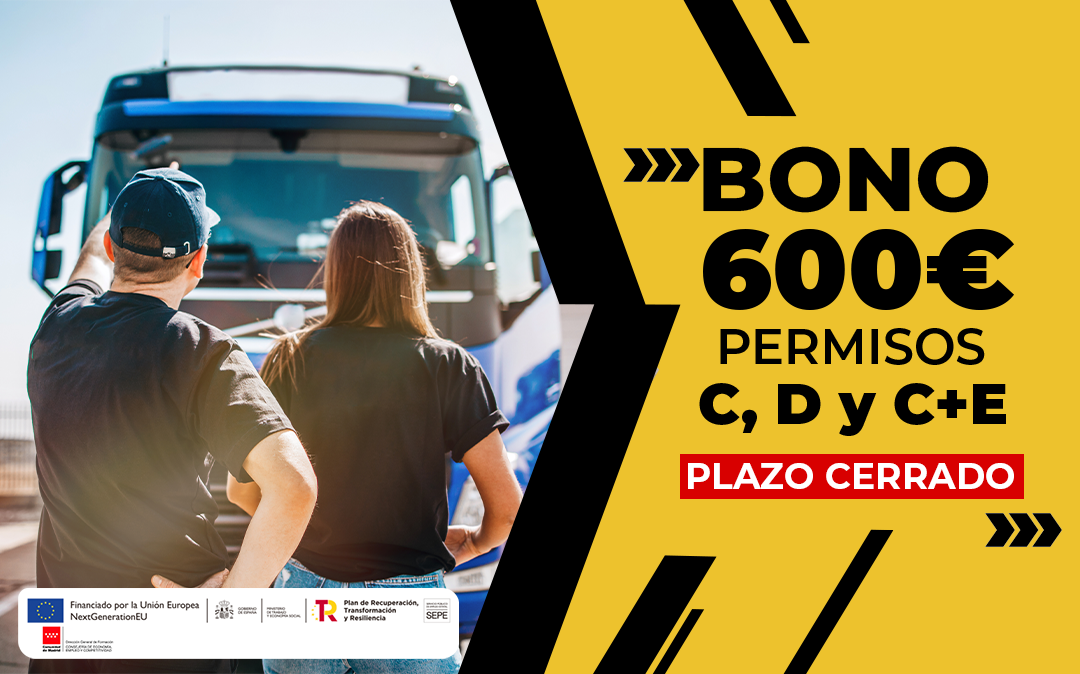 Bono 600 € para la obtención de carnet de conducir camión, bus o tráiler