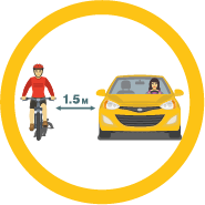 Guarda distancia Adelantar-ciclistas-en-linea-continua