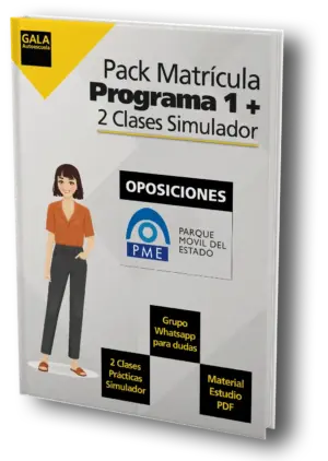 Pack Matrícula Programa 1 + 2 Clases de Simulador Parque Móvil del Estado