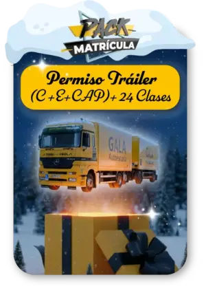 Pack Matrícula Carnet de Camión C + E de Remolque + CAP + 24 Clases Prácticas