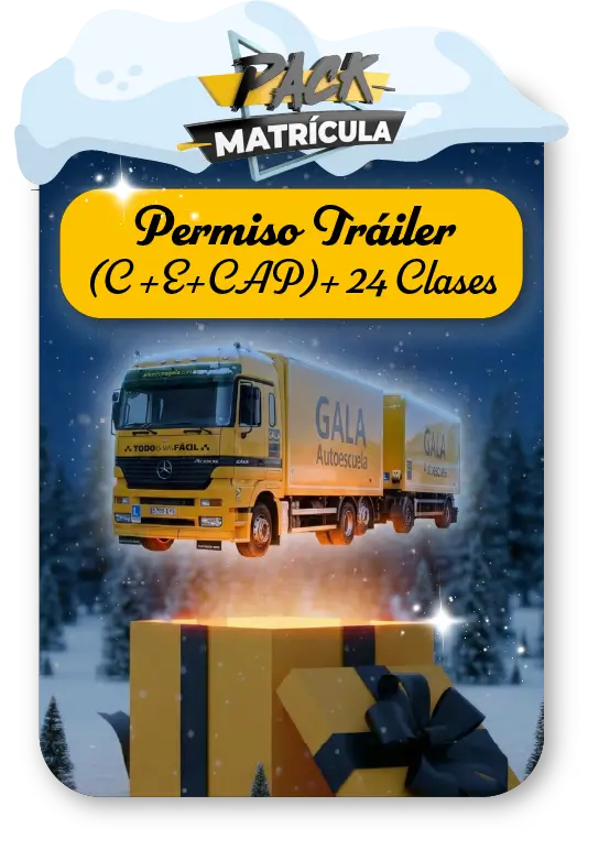 Pack Matrícula Carnet de Camión C + E de Remolque + CAP + 24 Clases Prácticas
