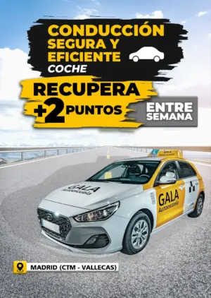 Recupera 2 Puntos en tu Carnet Coche entre semana en Madrid